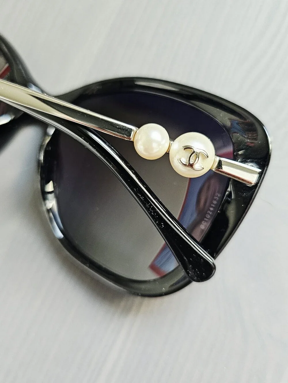 Chanel Acetate Butterfly Winter Pearl Sunglasses 5339-H Black
